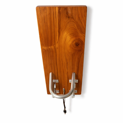 Elite Wall Helmet Holder – Solid Teak Wood & Stainless Steel