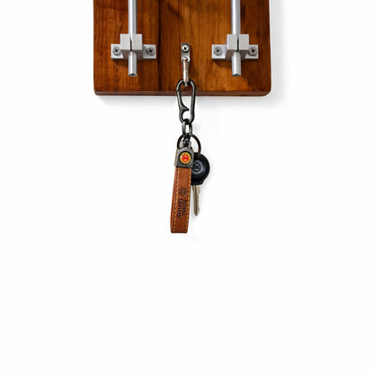 Elite Wall Helmet Holder – Solid Teak Wood & Stainless Steel