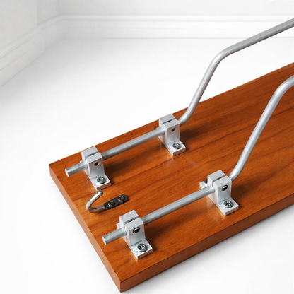 Elite Wall Helmet Holder – Solid Teak Wood & Stainless Steel