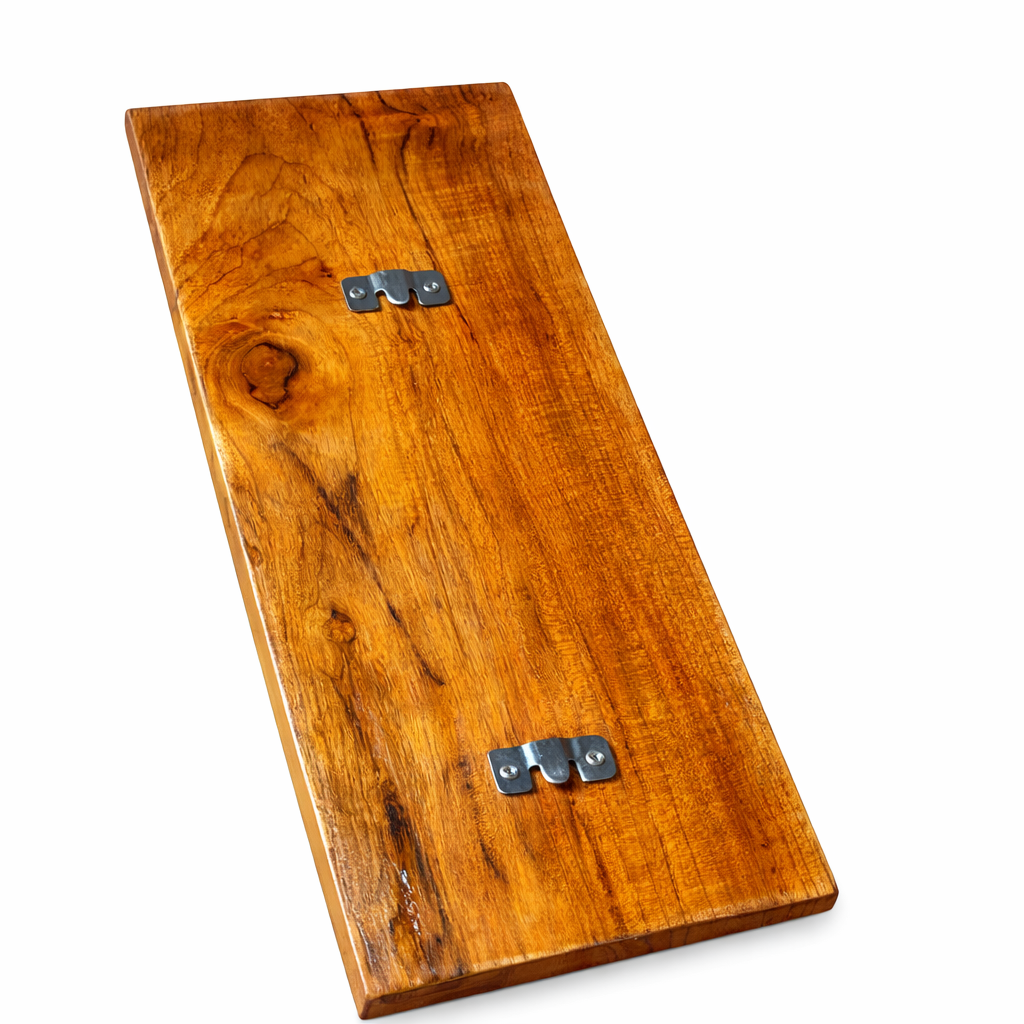Elite Wall Helmet Holder – Solid Teak Wood & Stainless Steel